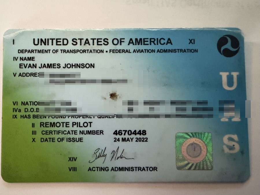 FAA Part 107 Remote Pilot certificate