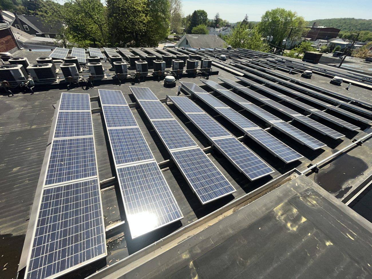 Overhead drone capture of a commercial solar array for site documentation